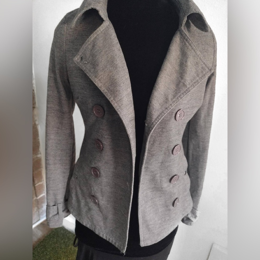 Wet Seal Gray Double-Breasted Pea Coat – Size XS - Picture 4 of 9
